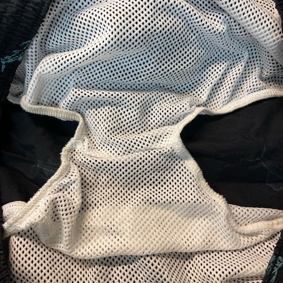 COLUMBIA Swim Trunks Black/Turquoise Martini & Marlin Print Size XL - Picture 5 of 8